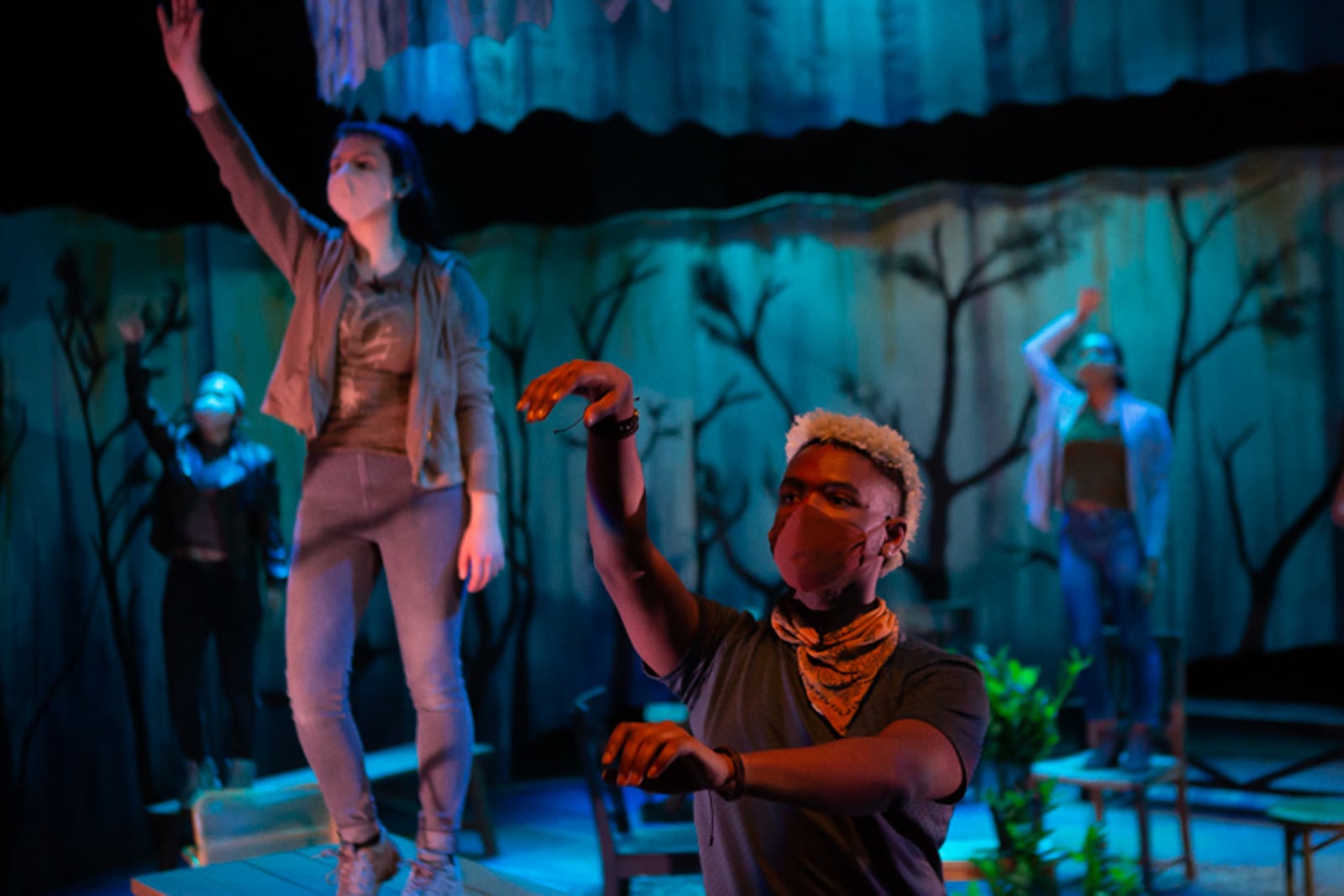 Production still from On Loop at Barnard College, NYC theater photography