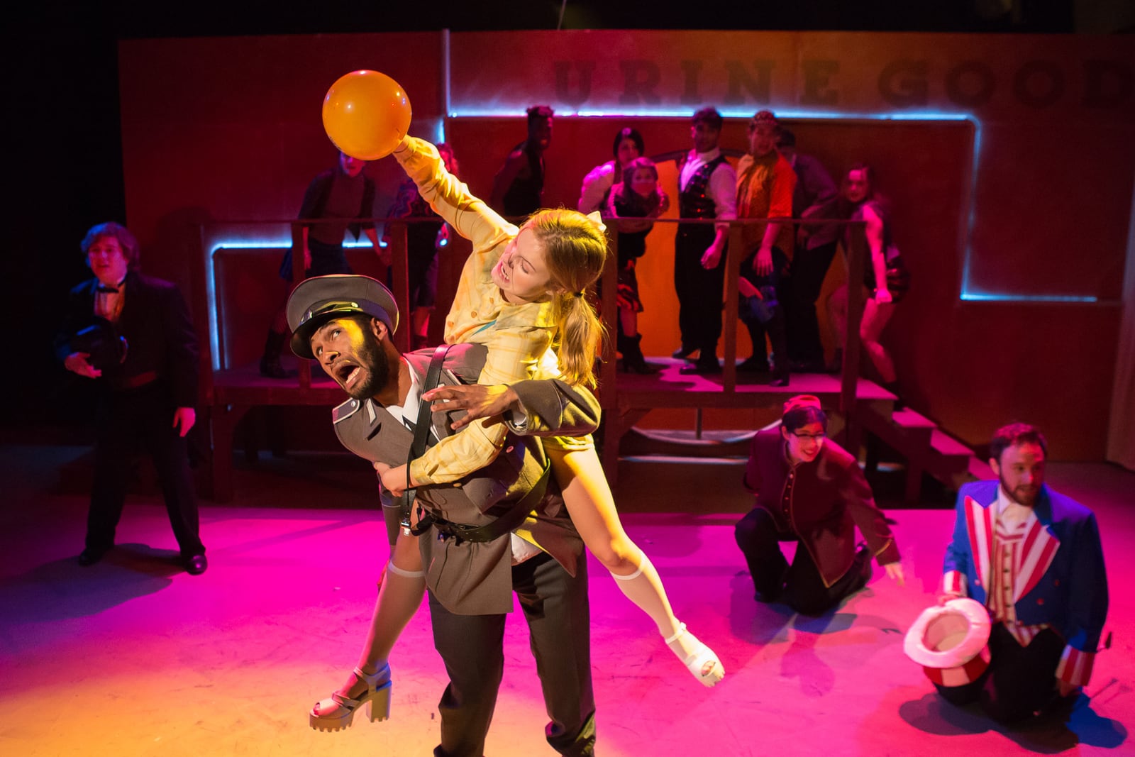 Production still from Urine Town at Strasberg, NYC theater photography